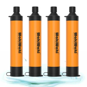 Portable Water Filter Straw Survival,Orange Essential Camping&Hiking Gear 4-pack - Picture 1 of 12