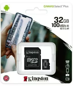 Kingston 32 GB scheda micro SD SDHC SDXC scheda di memoria scheda TF classe 10 adattatore SD Regno Unito - Foto 1 di 14