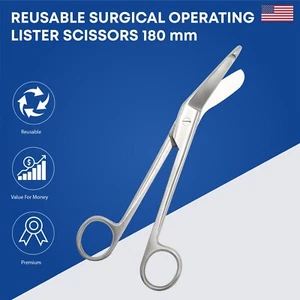 Tijera de operación quirúrgica 180 mm instrumentos quirúrgicos premium - Imagen 1 de 2