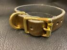 Dog Collar Antique Gold Real Leather Great Value 20mm 7/8 Medium Size AC5