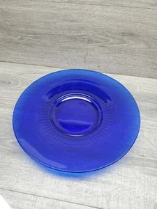 Vintage Kobaltblau Glas Rund 12" Serviertablett Servierplatte - Bild 1 von 4