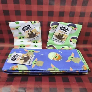 Lotto 3 asciugamani cucina nuovi Disney Star Wars The Mandalorian Baby Yoda confezione da 2 - Foto 1 di 8