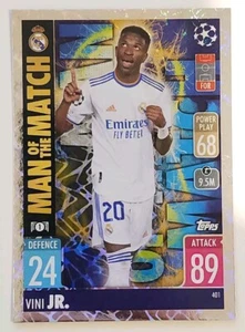 2021-22 Match Attax UEFA Card - Vini Jr Man of the Match Foil Card Real Madrid - Imagen 1 de 1