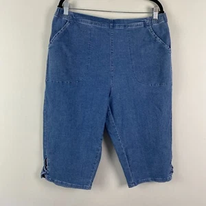 Croft & Barrow Pull-On Skimmer Denim Jeans Size XXL Blue Cropped Medium Wash - Picture 1 of 11