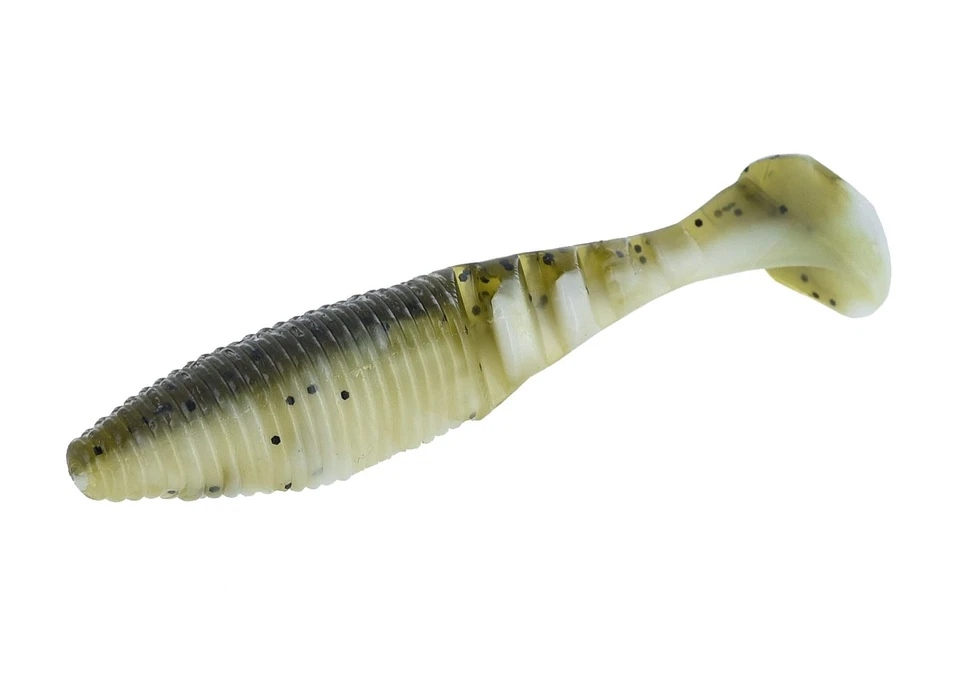 Gary Yamamoto Zako Swim Bait 4 Inch White And Green Paddle Tail