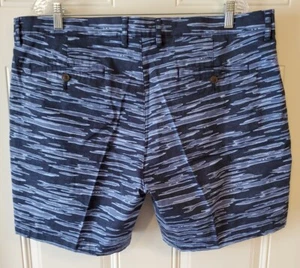 Goodthreads Mens NWT Slim-Fit Size 42 Blue Camo Stripe Print Chino Shorts - Picture 1 of 12