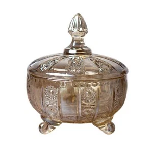 Relief Crystal Glass Candy Dish with Lid Wedding Decor Candy Buffet Jar Food ... - Picture 1 of 4
