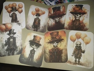 8 Creepy Tags Junk Journals Scrapbook USA Seller - Picture 1 of 1