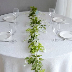 2 WHITE 6 ft Artificial Silk Wisteria Flowers Hanging Vine Garlands Wedding - Picture 1 of 8