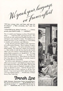 1934 French Line: We Speak Your Language Vintage Print Ad - Picture 1 of 1