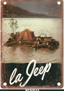 Vintage Auto Ad 1985 Renault JEEP Retro Look Reproduction Metal Sign A1796 - Picture 1 of 2
