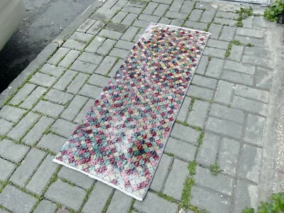 Alfombra Pasillo Corredor Turco Oushak De Colección Moderna Antigua Hecha a Mano Pequeña Corredor Foto 1 de 4
