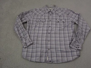 Moonshine Shirt Adult Medium Purple White Cowboy Rodeo Western Snap Mens - Picture 1 of 12