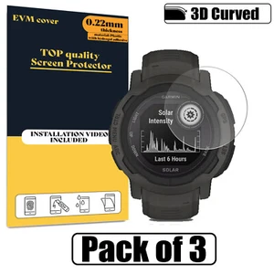 Screen Protector For Garmin Instinct 2 Solar - Clear Hydrogel Cover - Foto 1 di 3