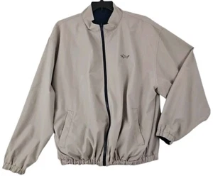 Greg Norman ~Men's Size XL~ Khaki/Navy Zip Up Light Weight Jacket Reversible. - Picture 1 of 9