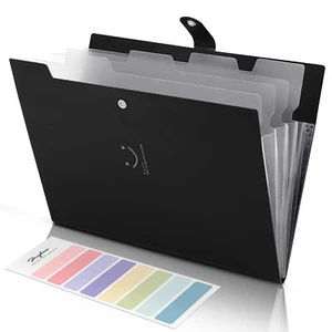 File Folder with 8 Labels 5 Pockets Accordion Paper Organizer for School and ... - Picture 1 of 7