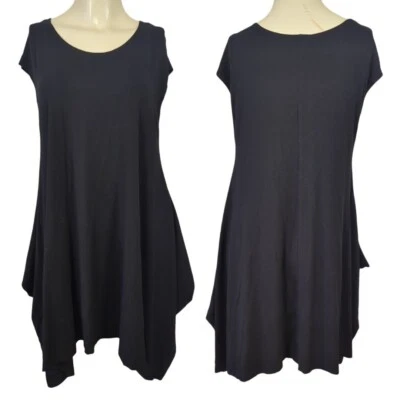 Mini vestido túnica negra Bryn Walker Zia para mujer talla M bambú algodón orgánico Foto 1 de 4