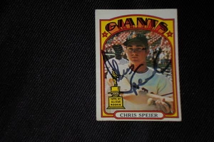 CHRIS SPEIER 1972 TOPPS ROOKIE SIGNED AUTOGRAPHED CARD #165 GIANTS - Picture 1 of 1