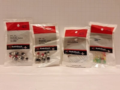 Radio Shack 275-1547 SPST Red/Black Momentary Push Button Switch (2 Packs of 4) - Image 1 of 4