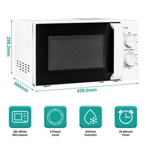 Smad Horno Microondas 700W 20L Cavidad Gris, Descongelación por Peso/Tiempo 230V - Imagen 1 de 17