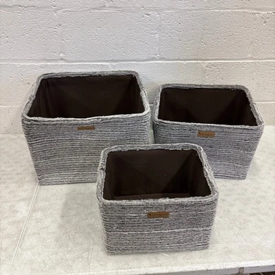 Koolaburra by Ugg 3 Piece Storage Set Soft Fuzzy Baskets Home Organization, Gray - Image 1 of 4