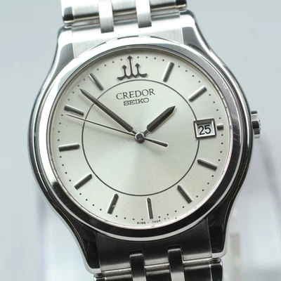 [Near MINT] SEIKO CREDOR 8J86-7A00 Date Quartz Men's Vintage 35mm Watch JAPAN - Image 1 of 4
