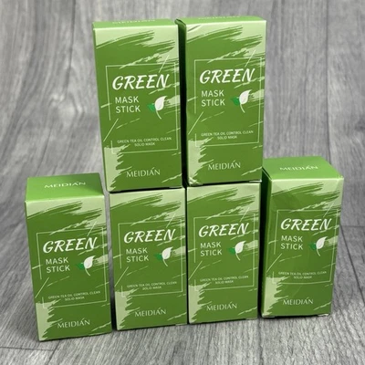 Green Mask Stick Green Tea Oil Control Clean Solid Mask Meidian Lot of 6x Packs - Image 1 of 4