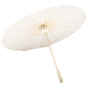 1Pcs White Umbrella Elegant Paper Umbrellas Oiled Painting Party Decor Sturdy - Picture 1 of 33