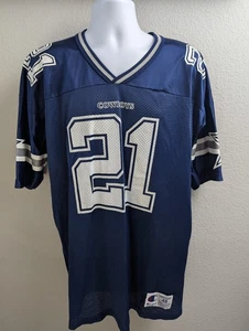 Vintage 90er Deion Sanders Dallas Cowboys Champion Trikot Größe 48 Large #21 NFL - Bild 1 von 11