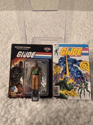 Micro G.I. Joe Machine Gunner Serie 1 y cómic más pequeño del mundo Foto 1 de 2