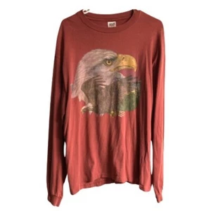 Vintage Amvil Weißkopfseeadler langärmeliges T-Shirt rot einzelner Stich Größe XL, hergestellt in den USA - Bild 1 von 11
