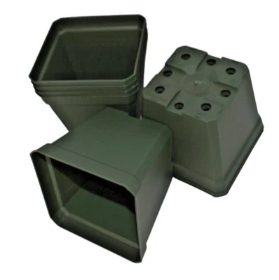 Maceta de invernadero cuadrada verde oscuro - 3,875" - Plástico rígido - Dillen - Elige la cantidad Foto 1 de 4