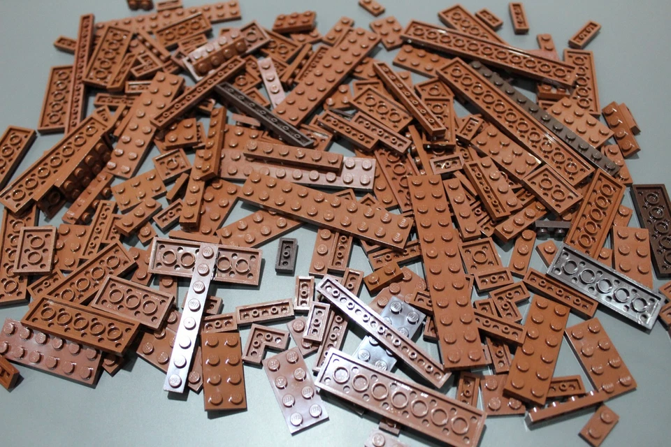 LEGO 200 Platten Plates einreihig zweireihig rotbraun dunkelbaun brown #3949 - Bild 1 von 1
