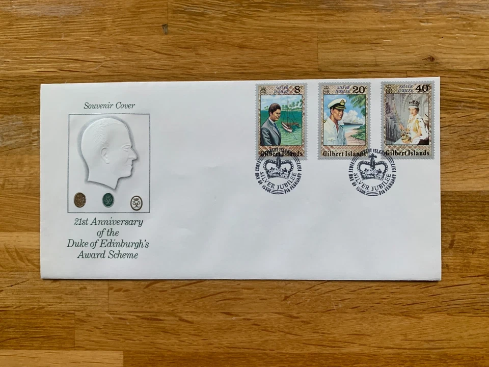 GILBERT ISLANDS 1977 FDC QUEEN SILVER WEDDING DUKE OF EDINBURGH AWARD ANNIV RARE - Image 1 of 1
