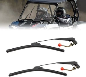 2PCS Manual Hand Operated Windshield Wiper for Polaris Range XP Honda Can AM X3 - Foto 1 di 13