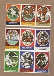 1972 Sunoco NFL Football Stamp Sticker Lot - 9 Different Excellent Condition - Picture 1 of 1