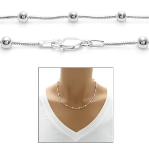 925 Sterling Silver Multi-Bead Snake Chain Necklace or Bracelet 4mm - Picture 1 of 7