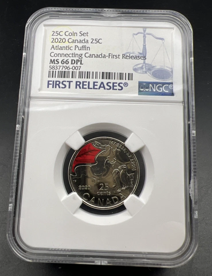 2020 25c Canada Twenty Five Cent Quarter Atlantic Puffin Coin NGC MS66 PL - Image 1 of 4