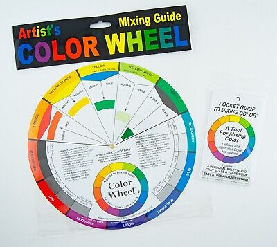 Color Wheel Co. Large 9 1/4  Mixing Guide & Pocket Guide To Mixing Color 2pc Lot • 15.29€
