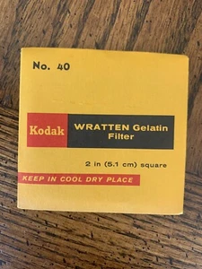 NOS Wratten  Kodak No 40  Filter 2x2 inch (50mm)  Gelatin RARE - Picture 1 of 2