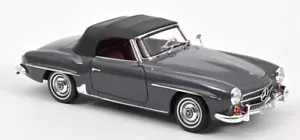1/18 Mercedes-Benz 190 SL 1957 convertible gris modelo diecast coche Norev 183402 - Imagen 1 de 5