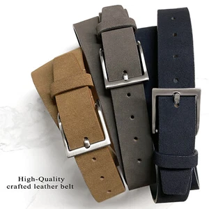 41101 Genuine Leather Suede Belt casual Jean Belt 1-1/2"(38mm) wide - Picture 1 of 10