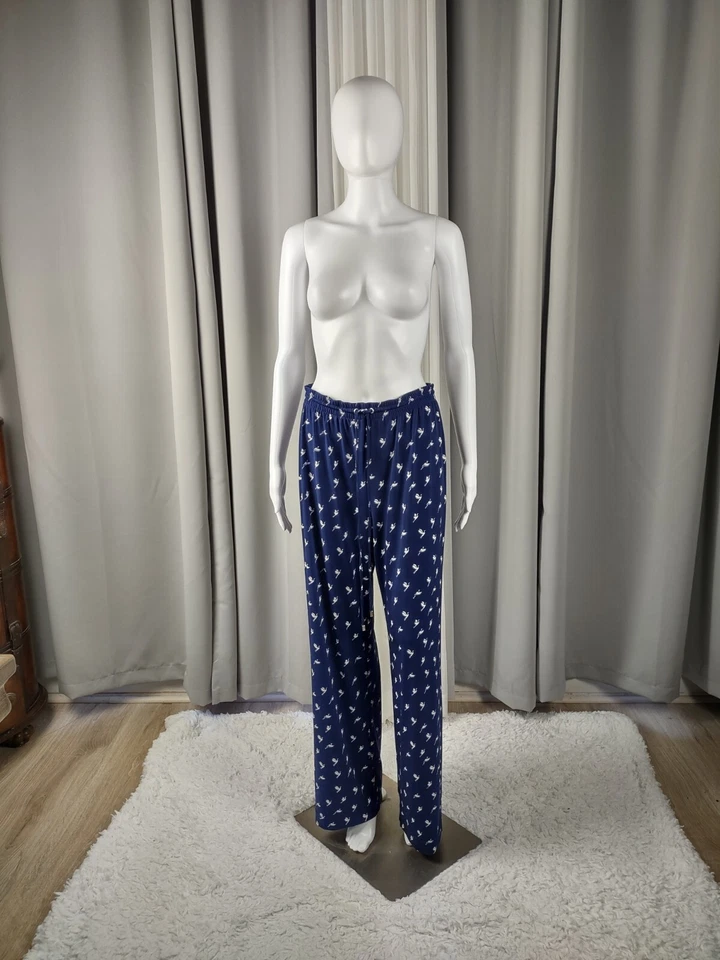 Grace Elements Ladies Women's Navy White Bird Graphic Wide Leg Pants Size Medium - Image 1 of 4