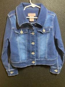 Squeeze Blue Button Up Classic Denim Jacket Girls Size 7/8 - Picture 1 of 7