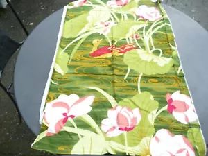 tissu ancien vintage en coton à décors de fleurs et de canard - Imagen 1 de 7