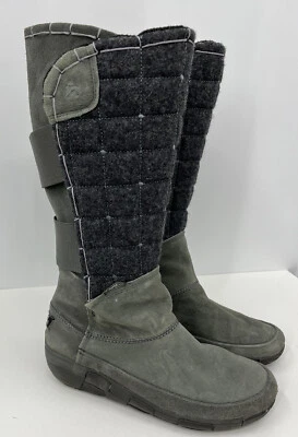 Cushe QuiltTrip Waterproof Winter Boot Size 6 Slip On Gray Suede Quilted - Image 1 of 4