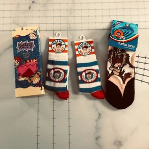 Vintage Rugrats Where's Waldo Looney Tunes Socks Youth Size 6 - 8 1/2 - Picture 1 of 13