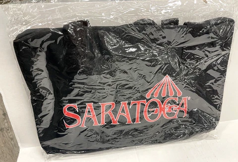 Saratoga Race Track Course Black Duffel Gym Bag NIP Cover
