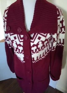 Sweater Long Sleeve Women Long Cardigan Large - Picture 1 of 5