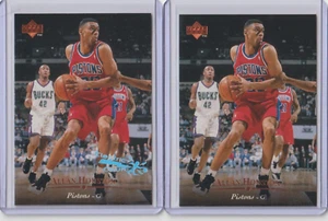 1995-96 Upper Deck Electric Court #14 Allan Houston w/base card - Picture 1 of 2